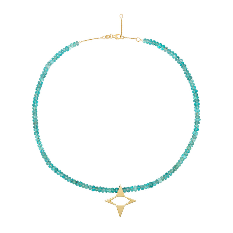 Star Relief on Ocean Apatite Beads