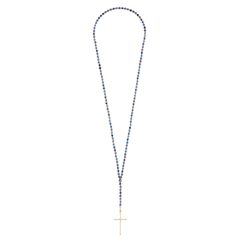 Aventurine Cross Rosary Necklace