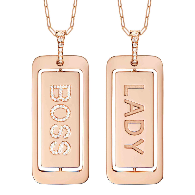 Diane Kordas 18k gold and diamond Spinning ID pendant