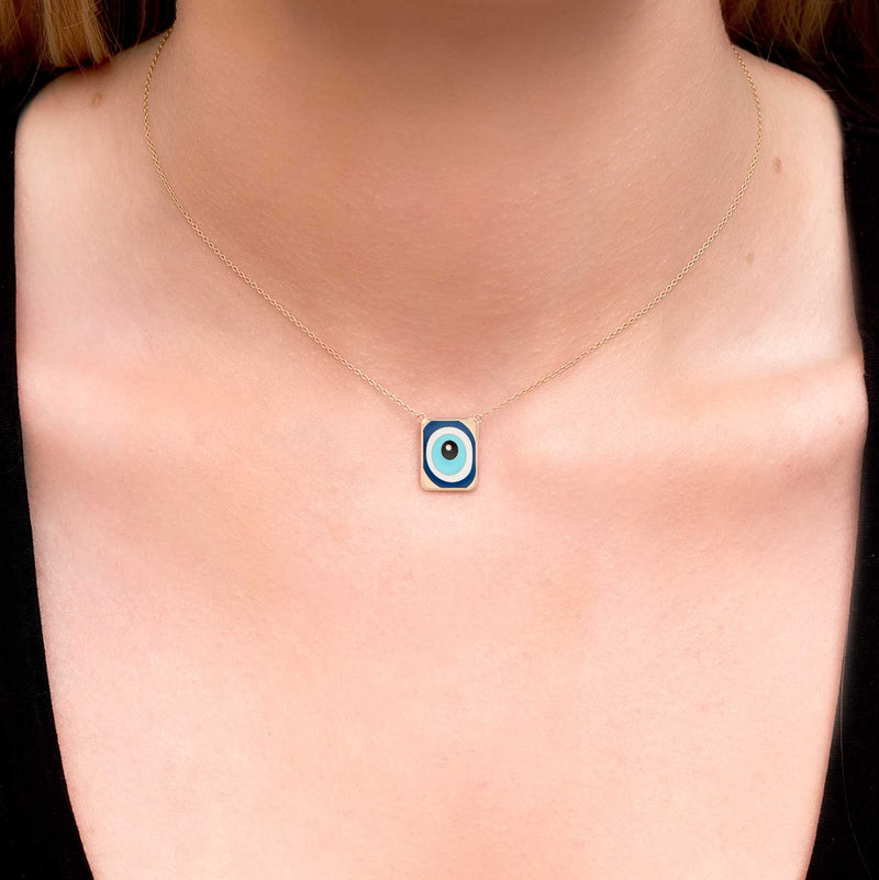 Evil Eye Necklace with Single Diamond