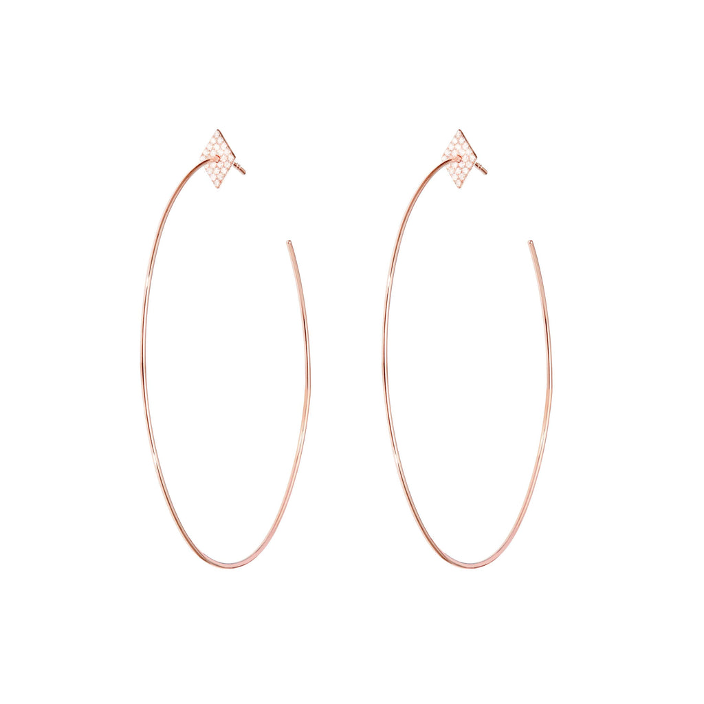 Diane Kordas Diamond Shape Hoop Earrings