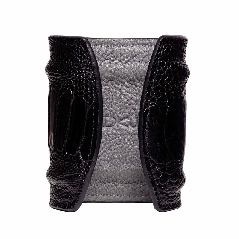 Black Ostrich Leather Cuff