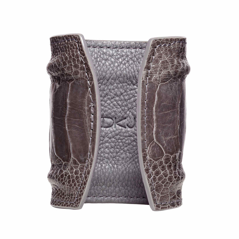 Grey Ostrich Leather Cuff