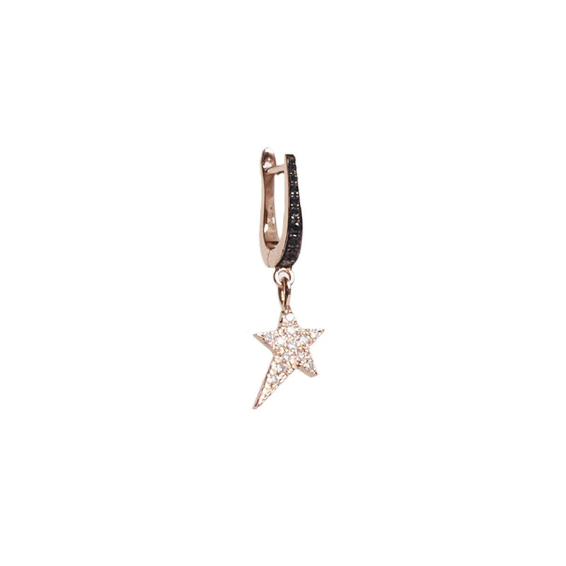 Cosmos Black Diamond Star Charm Earring