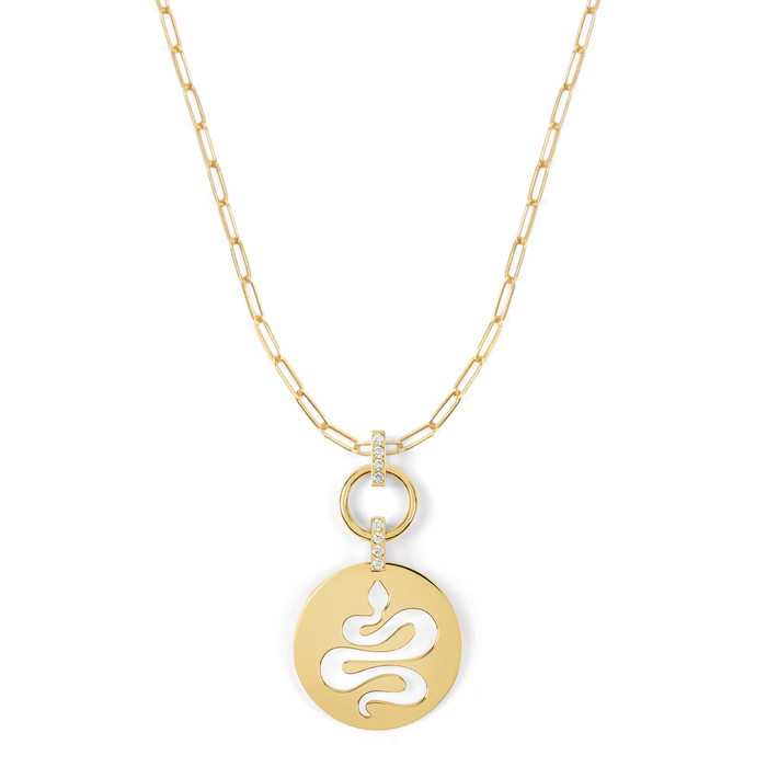 Snake Diamond Pendant Necklace