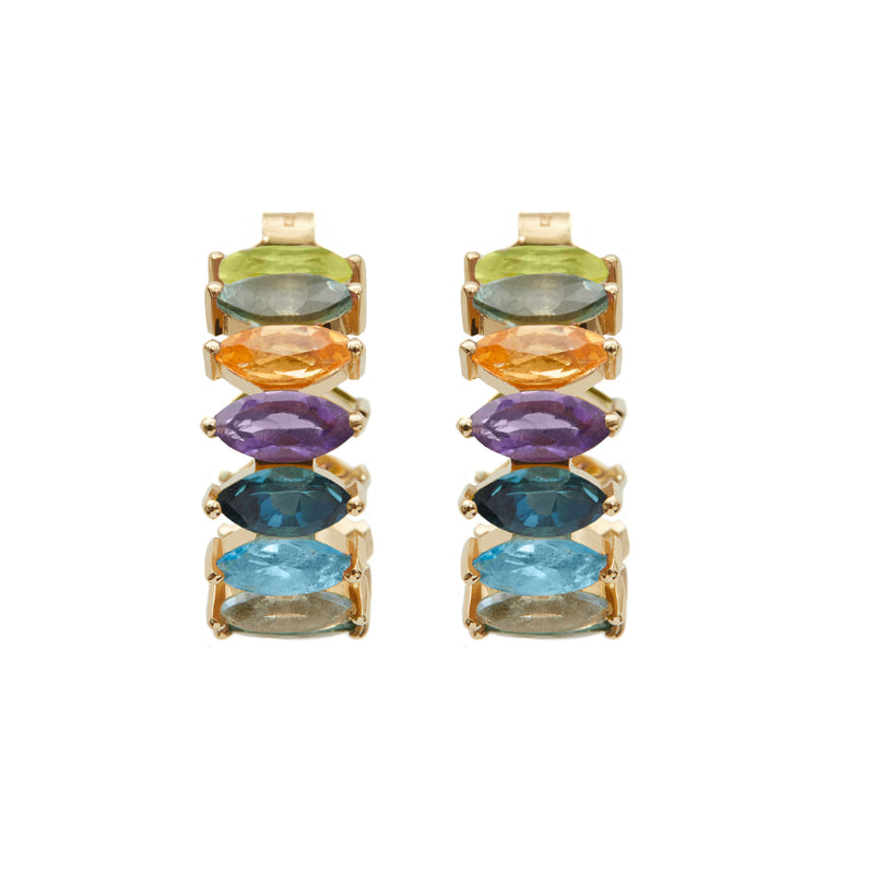 Vibrant Mosaic Mini Hoop Earrings