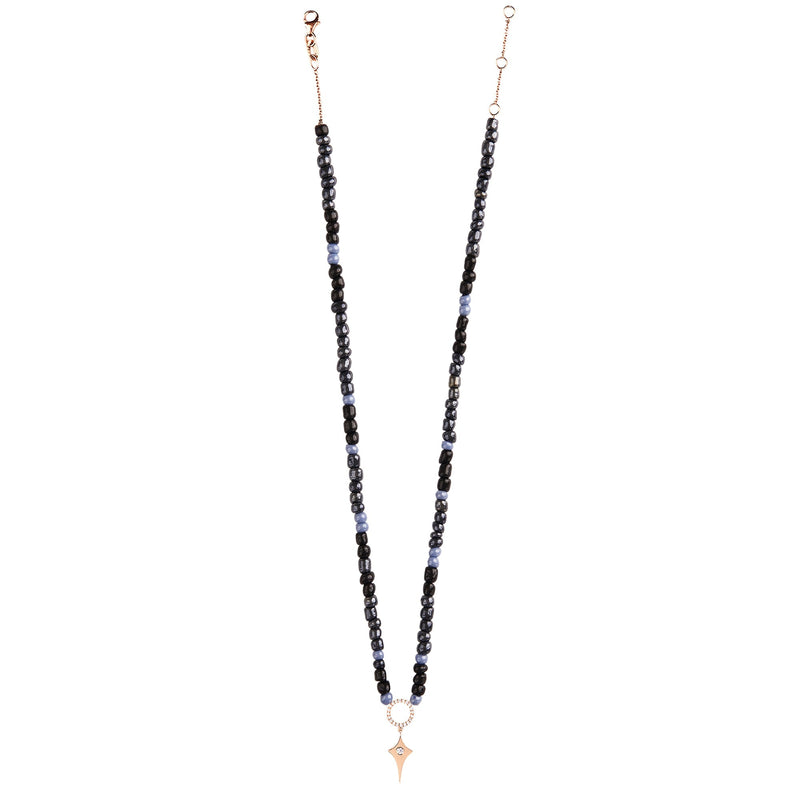 Black and Blue Beaded Necklace