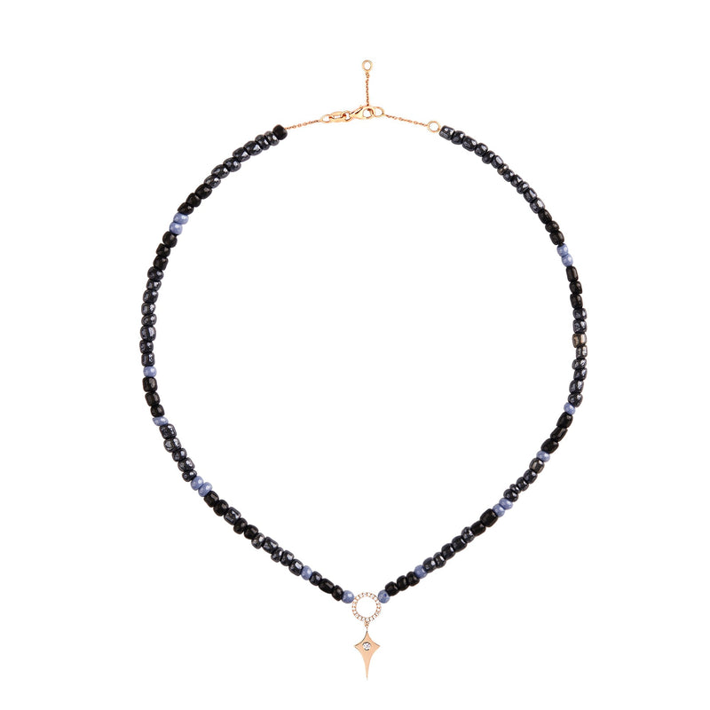 Black and Blue Beaded Necklace
