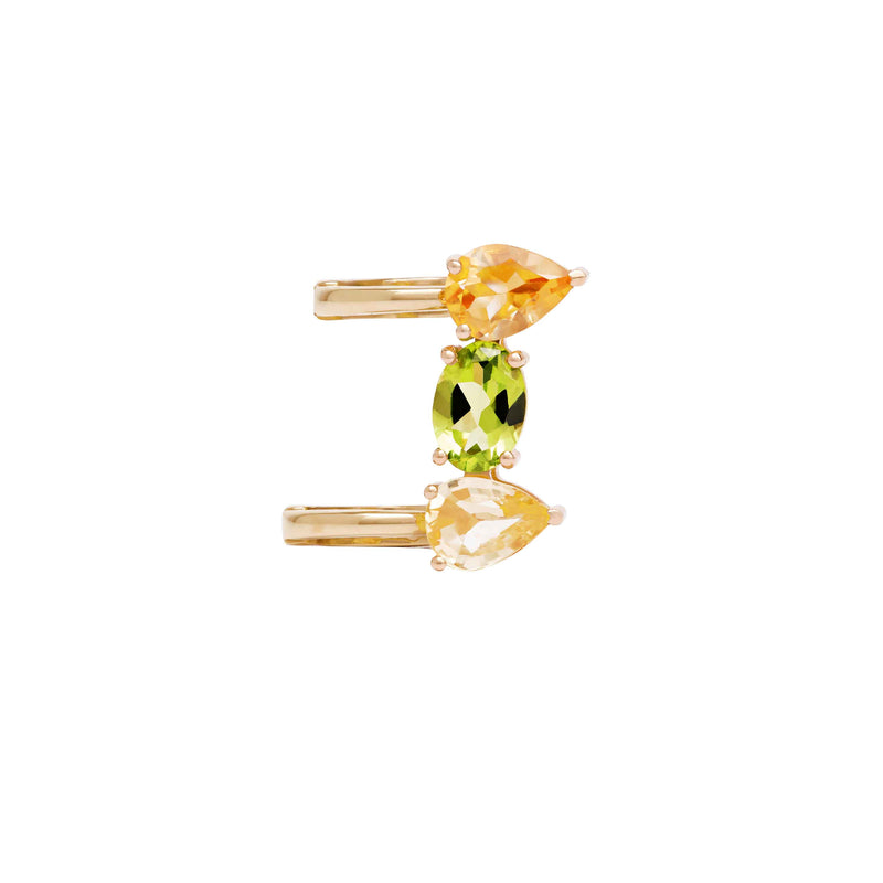 Citrine, Peridot And Sapphire Ear Cuff