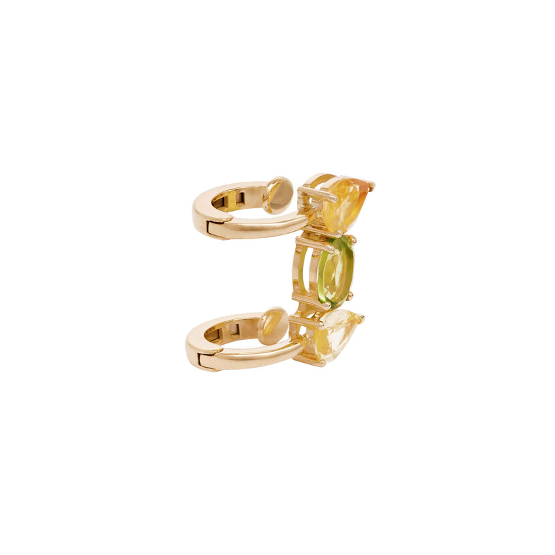 Citrine, Peridot And Sapphire Ear Cuff