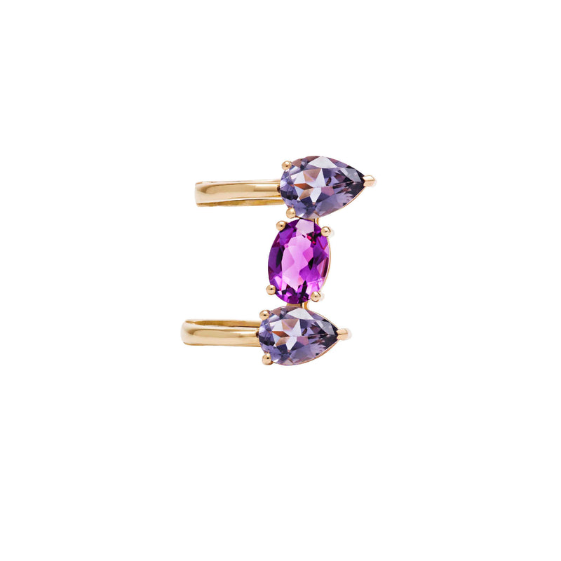 Tanzanite And Amethyst Ear Cuff