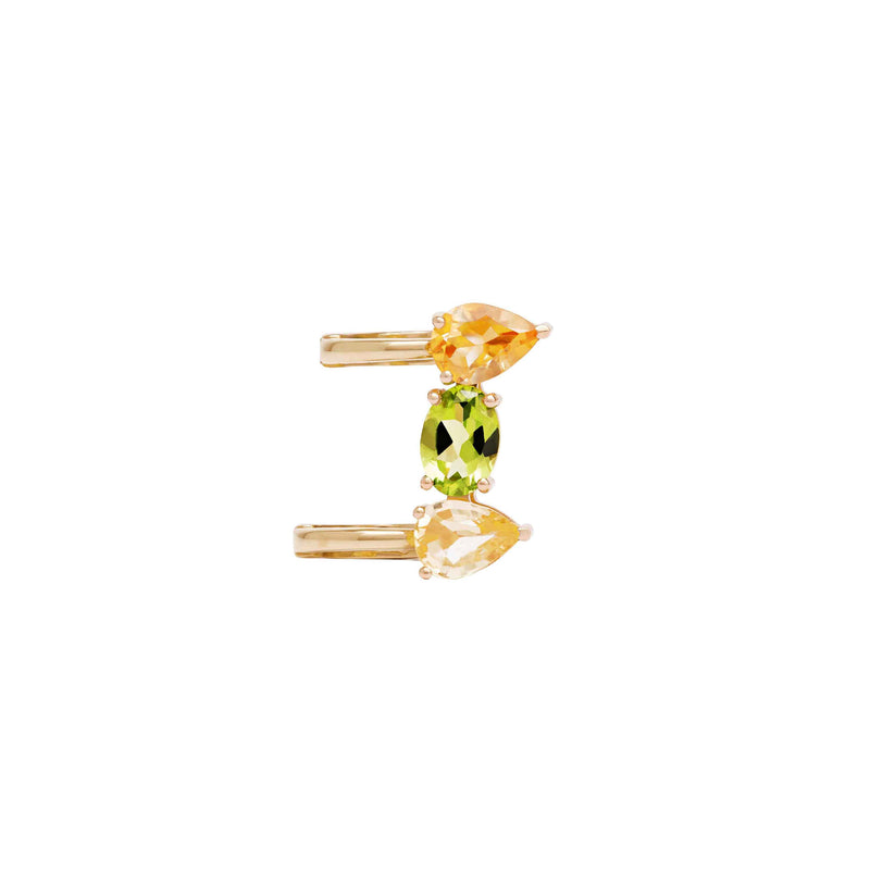 Citrine, Peridot And Sapphire Ear Cuff