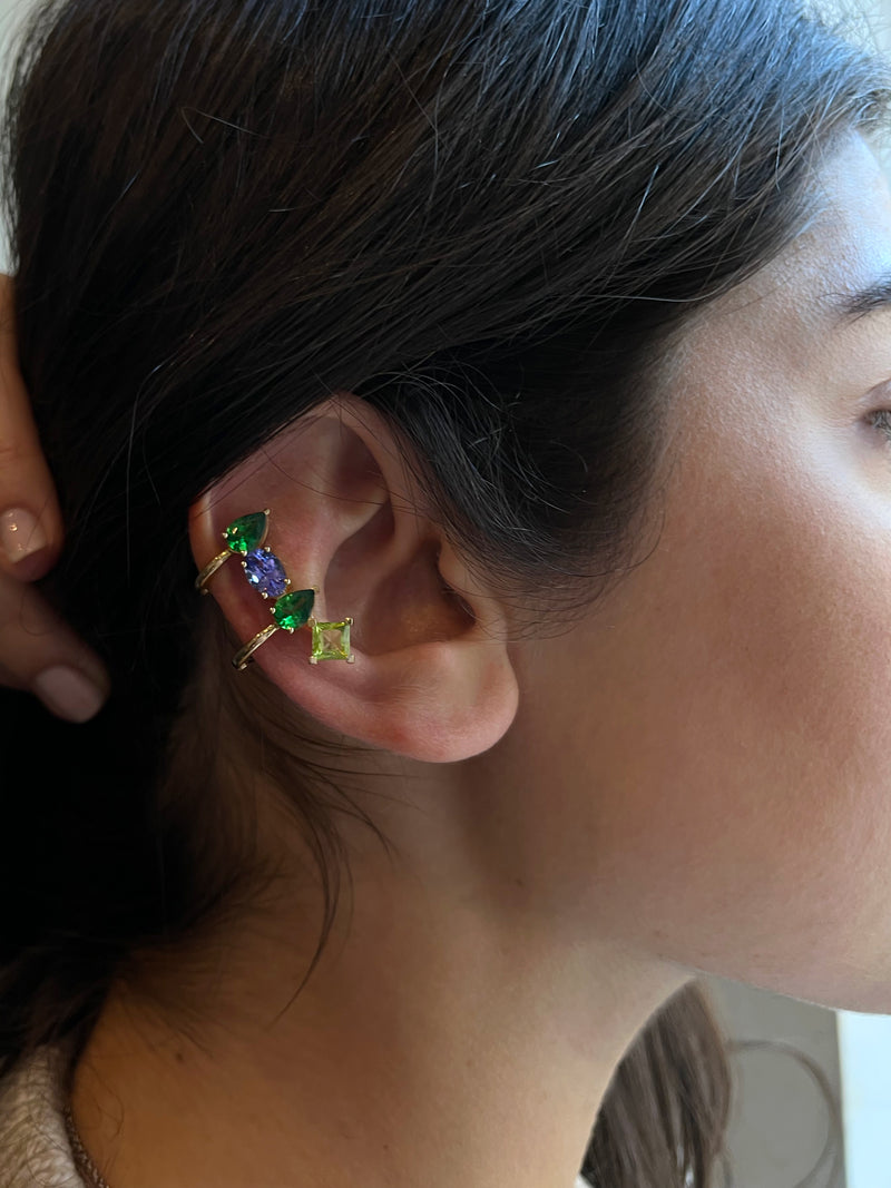 Tanzanite, Tsavorite And Peridot Ear Cuff