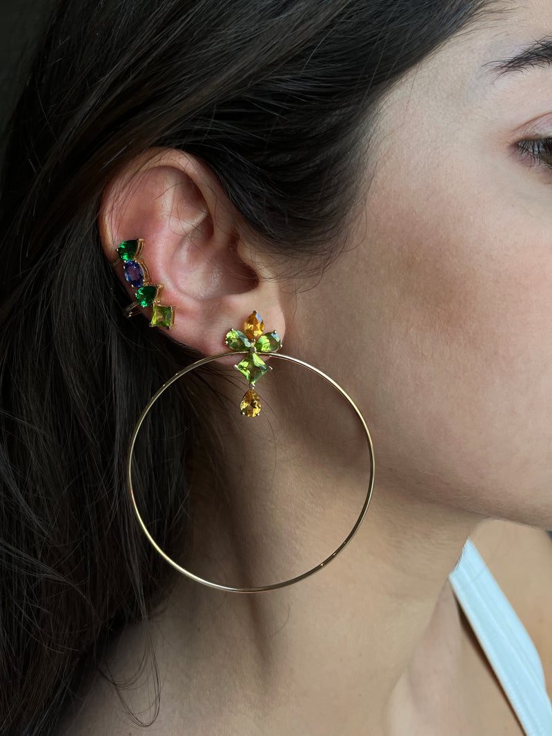 Citrine And Peridot Hoop Earrings