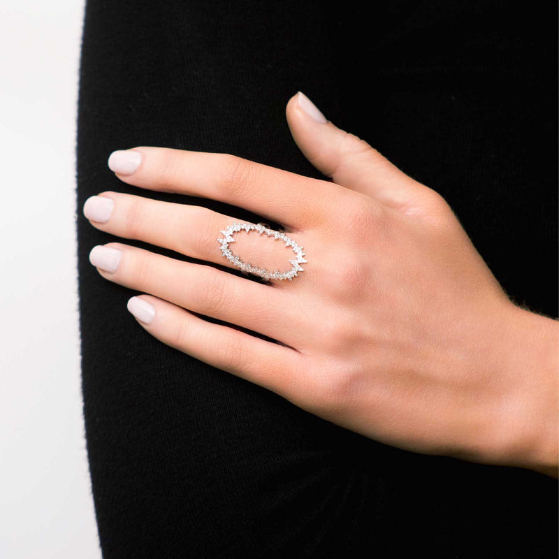 Diane Kordas White Diamond Atomic Ring
