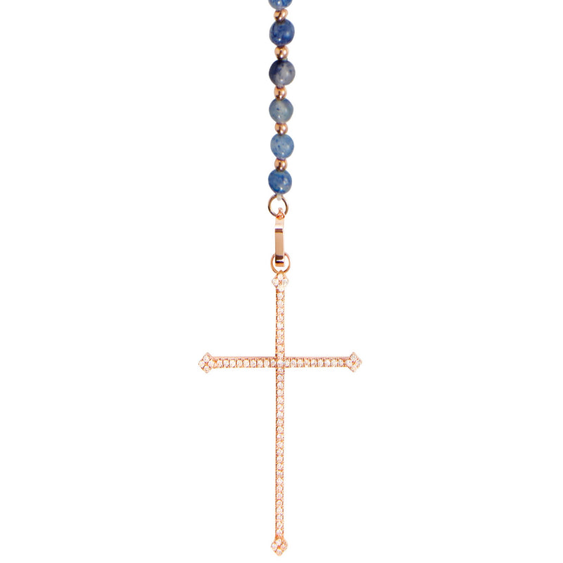 Aventurine Cross Rosary Necklace