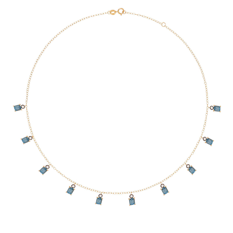 Blue Topaz Charm Necklace