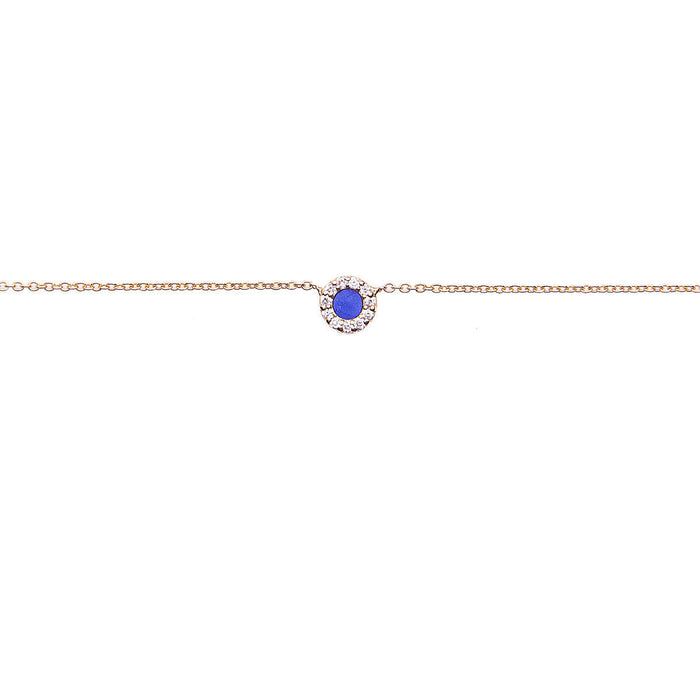 Lapis Round Evil Eye Necklace