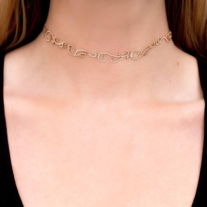 Diane Kordas Vine Choker with Diamonds