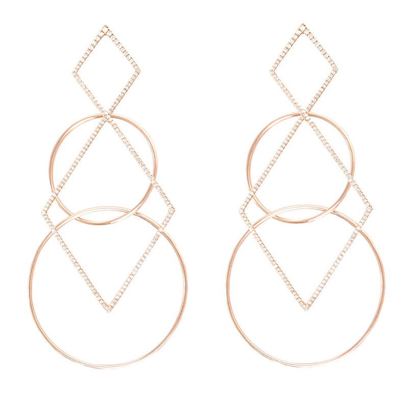 Diamond Geometric Earrings