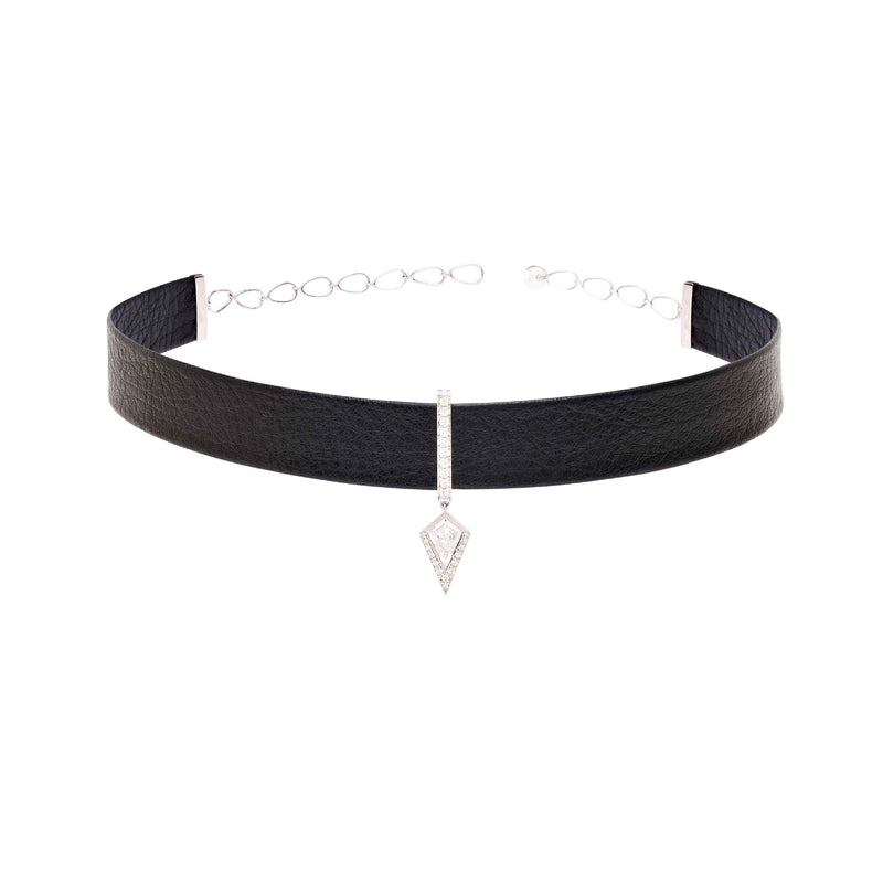 Leather Kite Diamond Choker