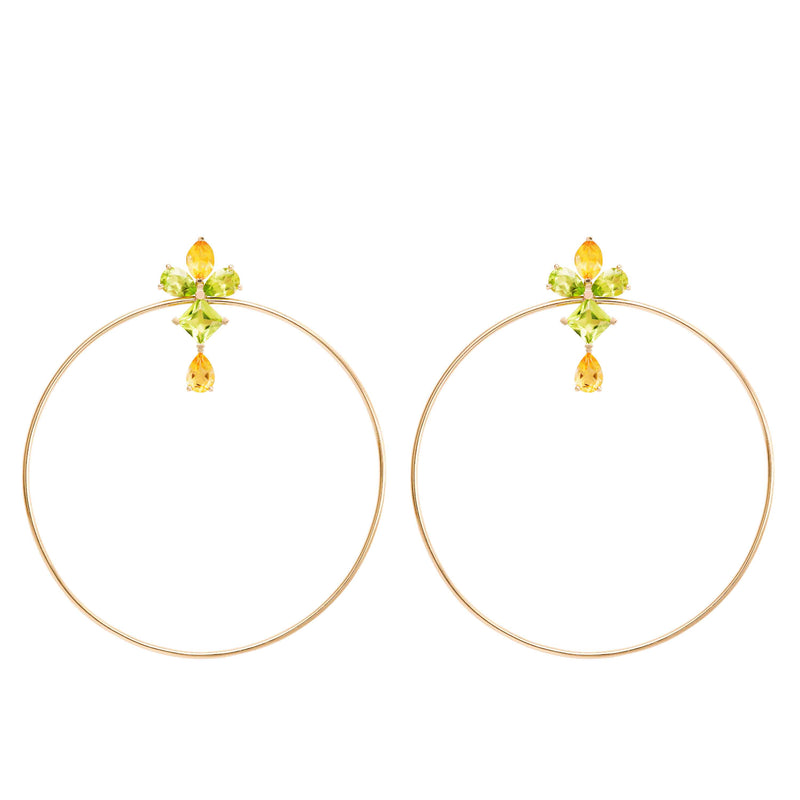 Citrine And Peridot Hoop Earrings