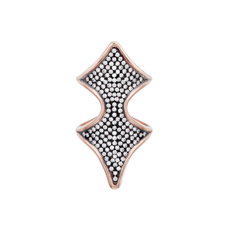 Full Diamond Shield Ring
