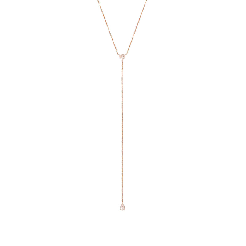 Morganite Lariat Necklace