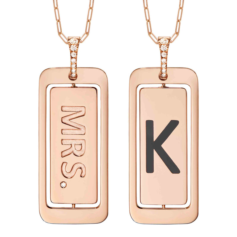 DIANE KORDAS MRS./K 18K GOLD ID PENDANT