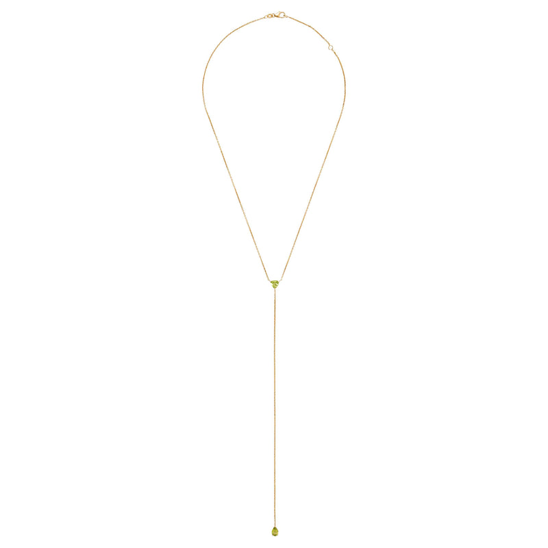 Peridot Lariat Necklace