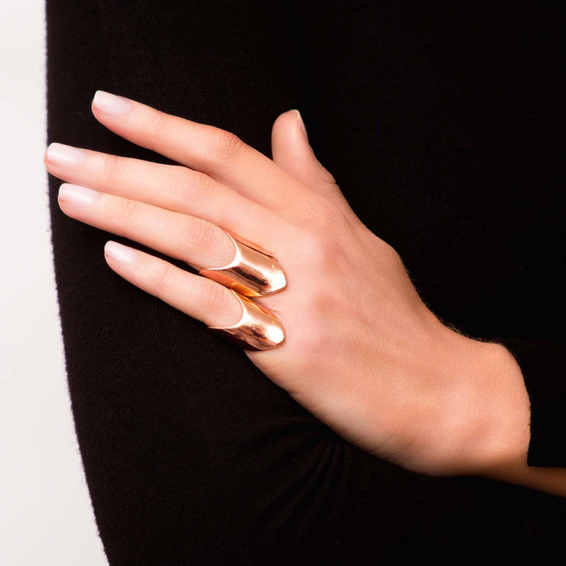 Diane Kordas Rose Gold Armour Rings