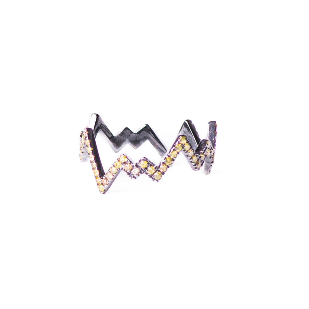 Diane Kordas Jewellery Yellow Diamond Pop Art Band Ring 18kt gold
