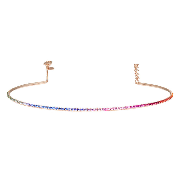 Rose Gold Rainbow Bar Choker