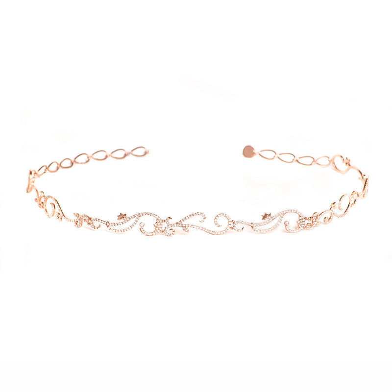 Diane Kordas Jewellery Vine Choker with Diamonds 18k rose gold