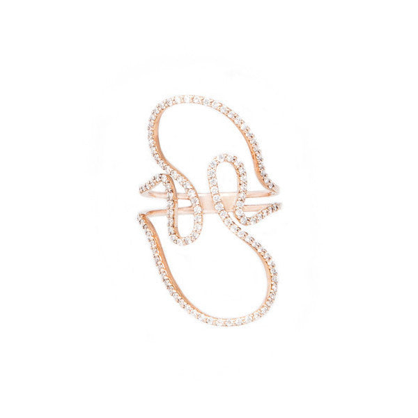 Diane Kordas Jewellery Open Swirl Ring 18kt gold