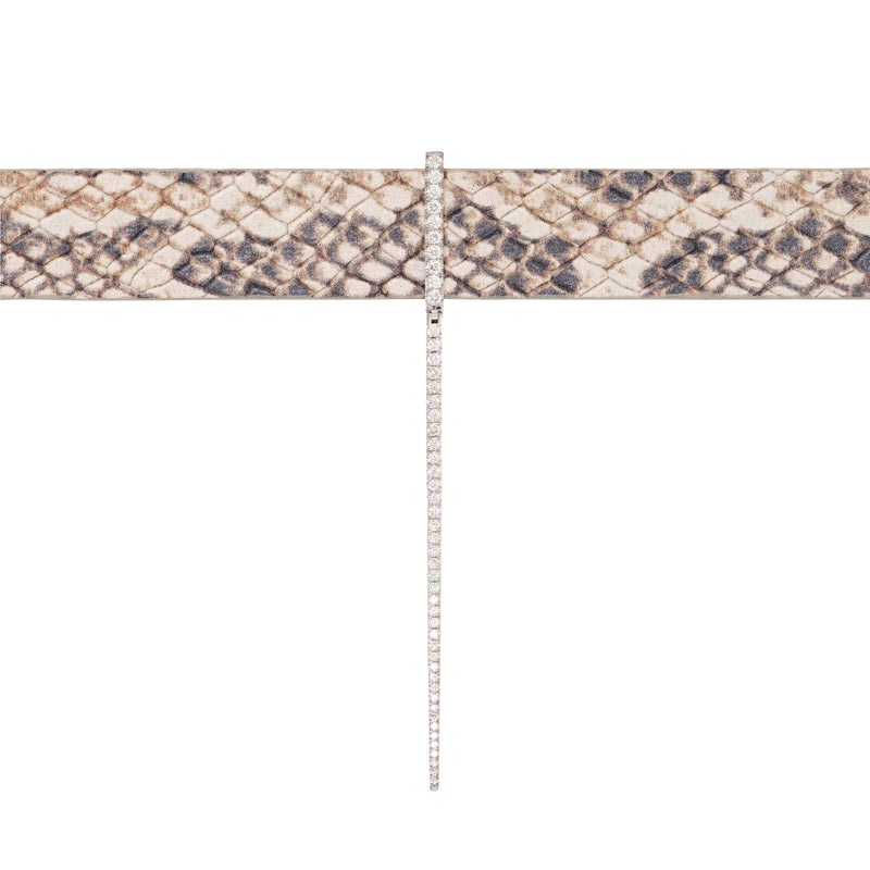 Snakeskin Leather Adjustable Bar Choker