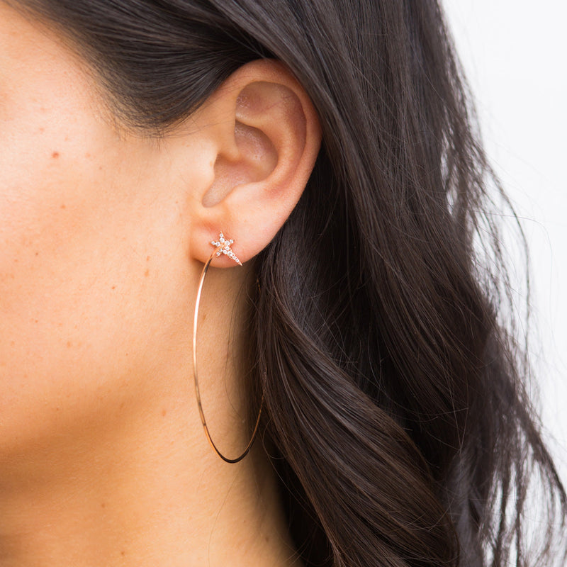 Diane Kordas Star Hoop Earrings