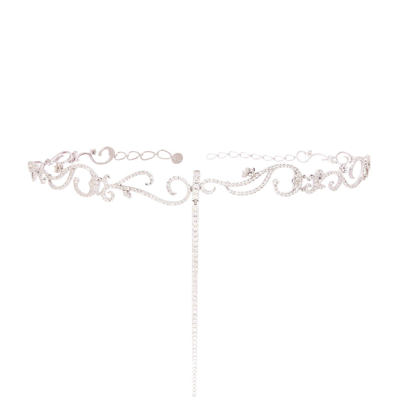 Diamond Vine Choker With Diamond Bar