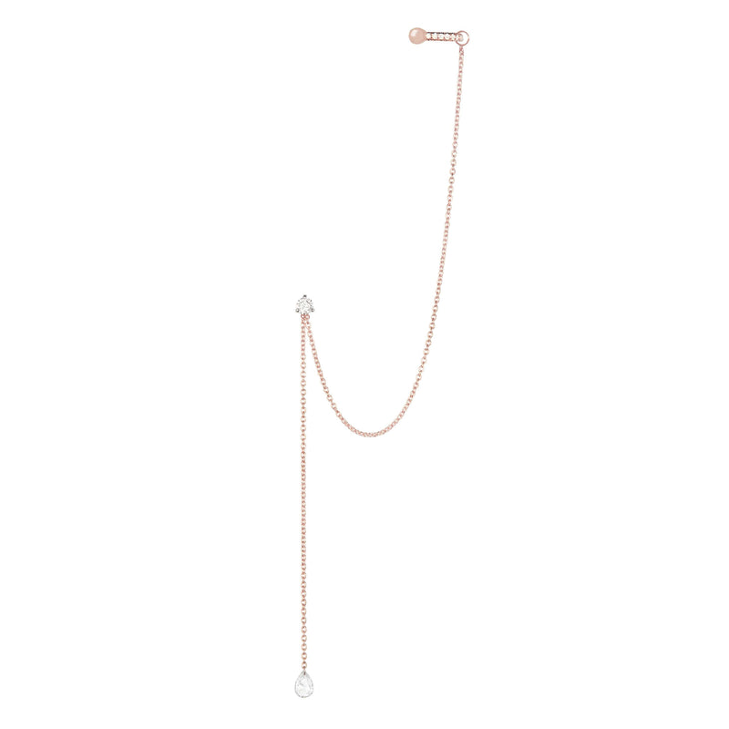 Diane Kordas Diamond Drape Chain Earring