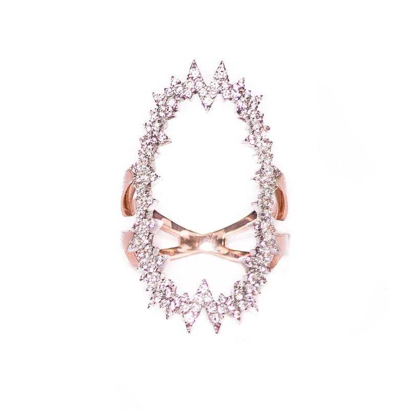 Diane Kordas Jewellery White Diamond Atomic Ring 18kt gold