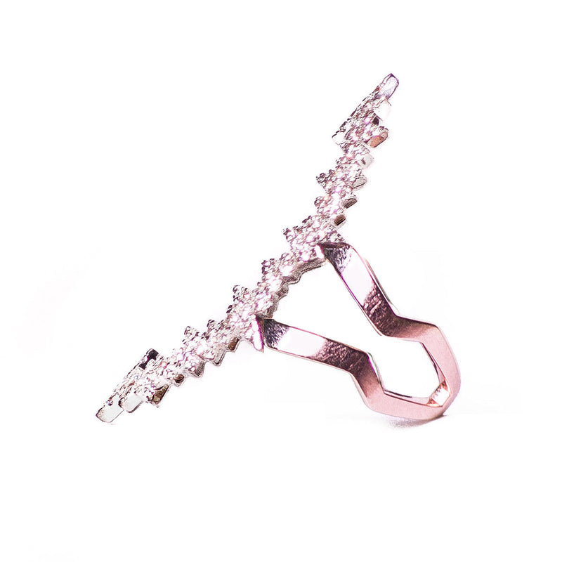 Diane Kordas Jewellery White Diamond Atomic Ring 18kt gold side