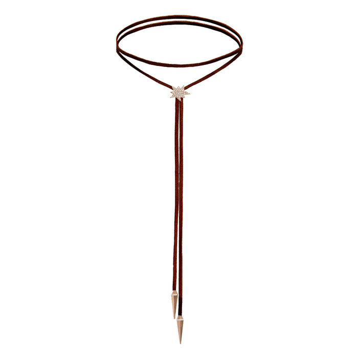 Chocolate Brown Explosion Bolo Necklace