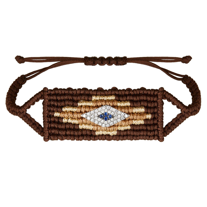 Brown Evil Eye Woven Bracelet