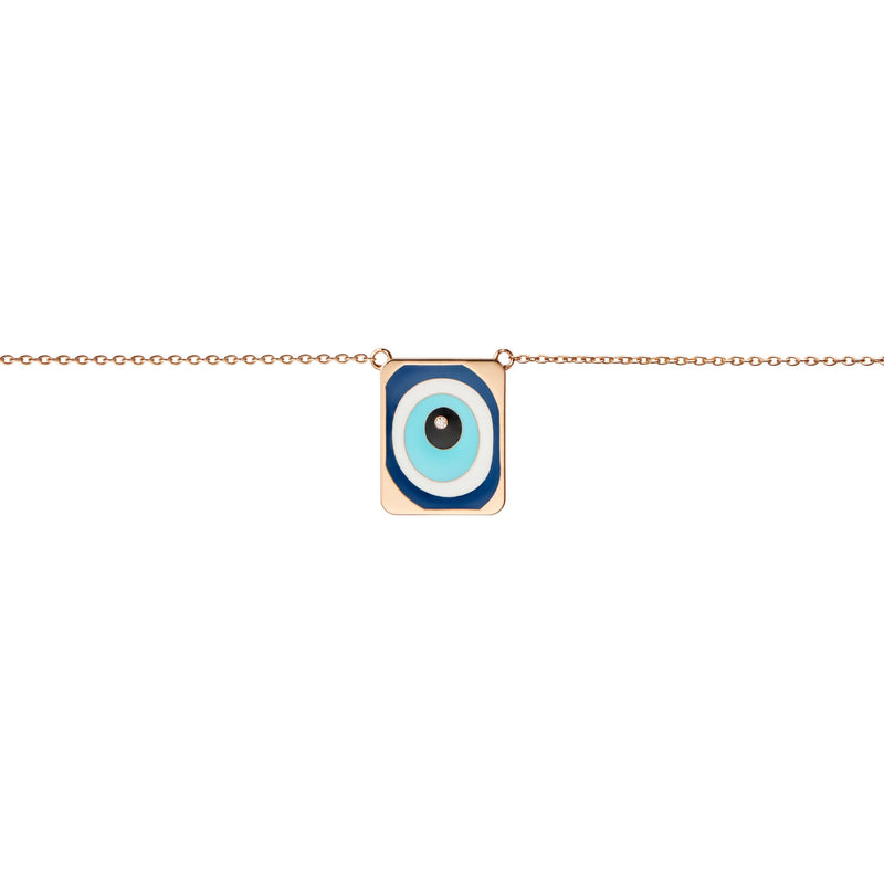Evil Eye Necklace with Single Diamond
