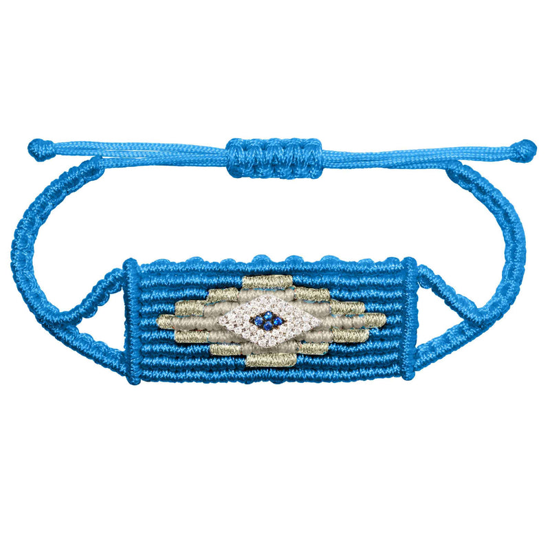 Blue  Evil Eye Woven Bracelet