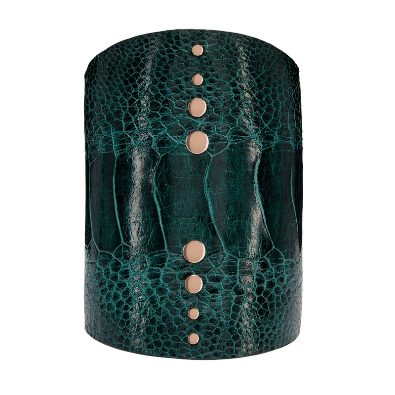 Green Ostrich Leather Cuff