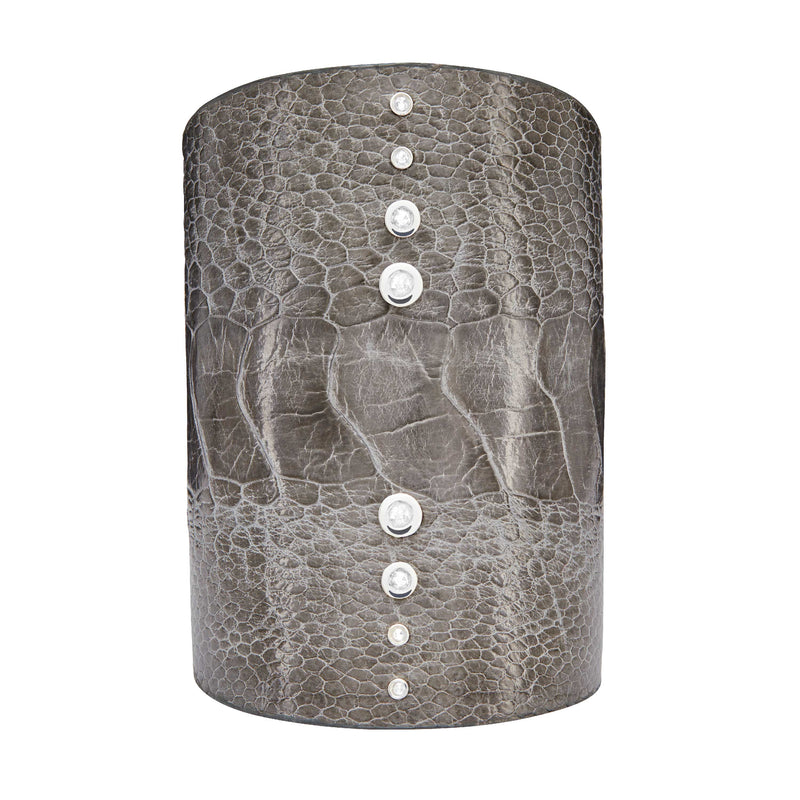 Grey Ostrich Leather Cuff