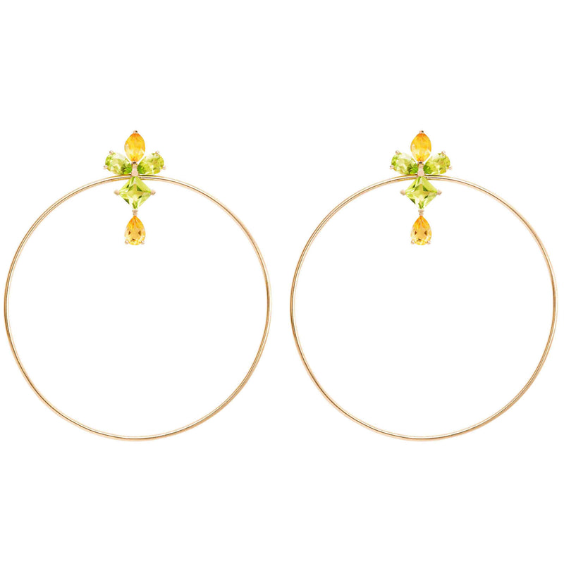 Citrine And Peridot Hoop Earrings