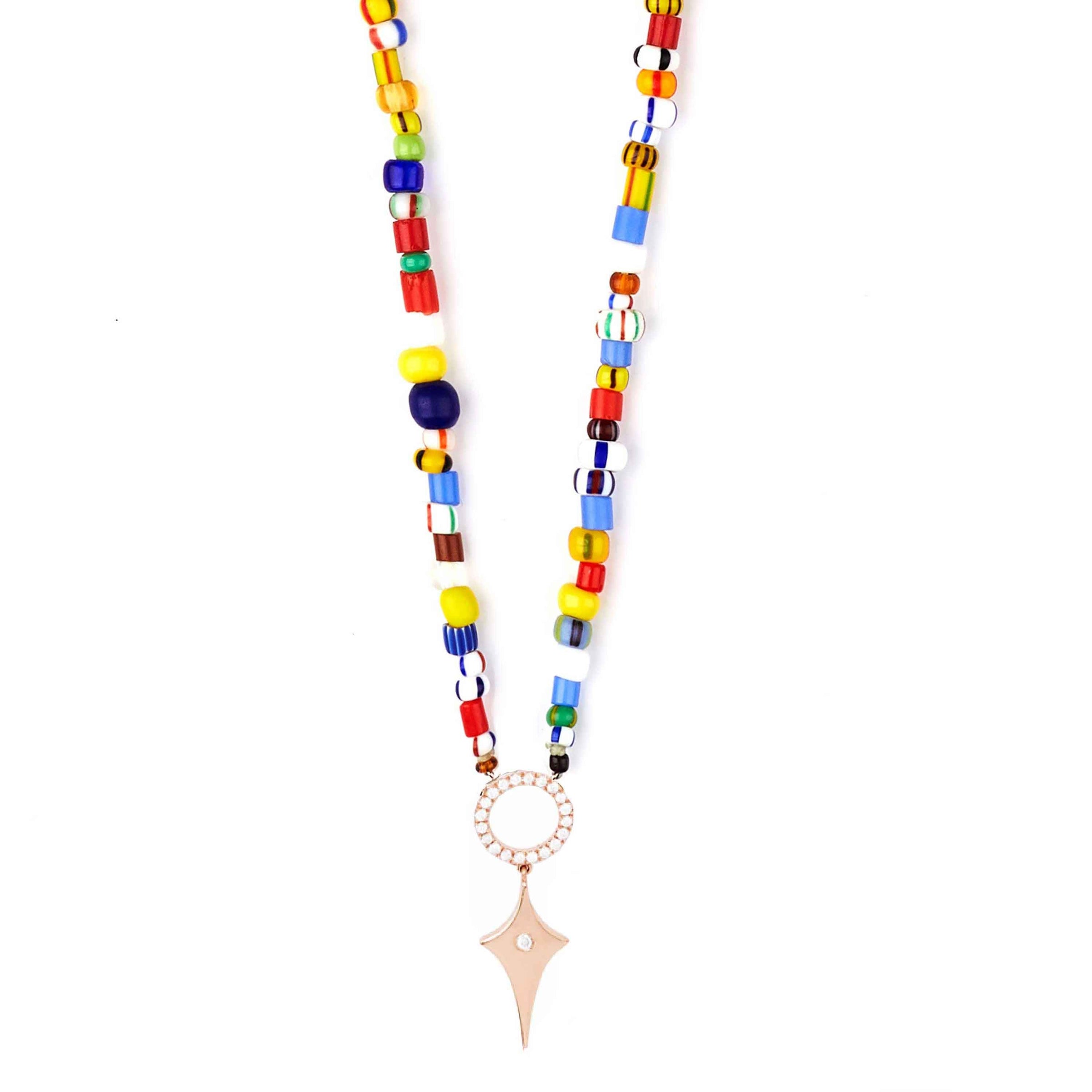 Ultimate Rainbow Beaded Gemstone Necklace With Gold | Park & Lex