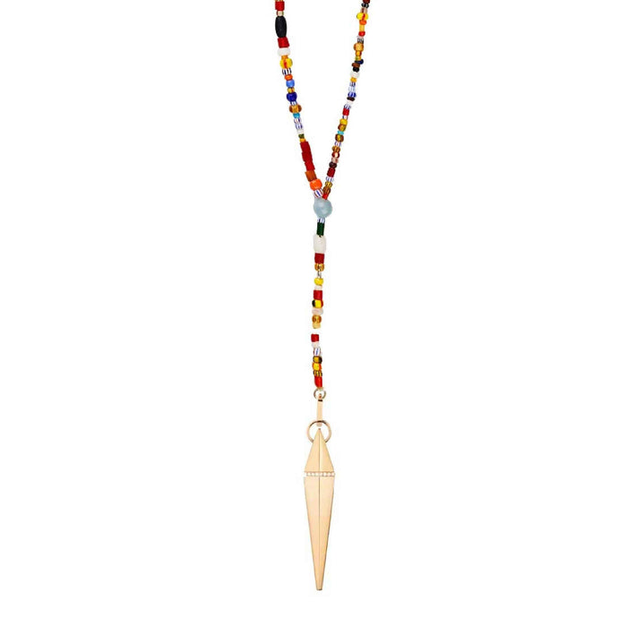 Rainbow Spear Rosary Necklace